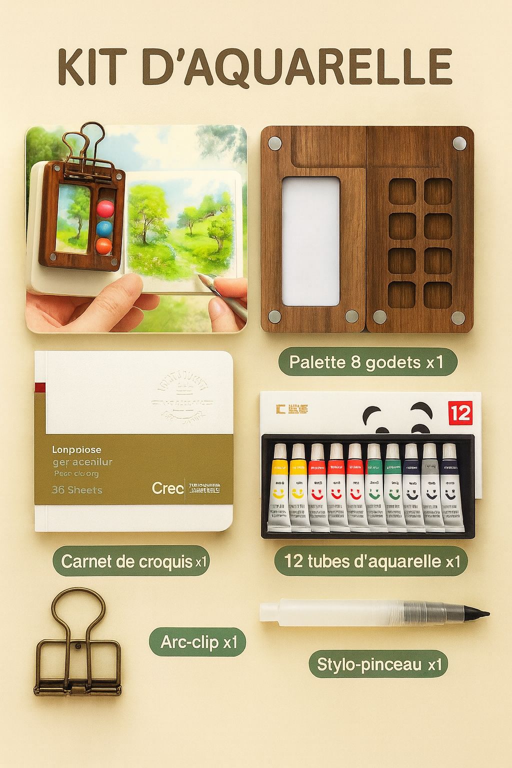 Melia™ - Mini Kit d'aquarelle
