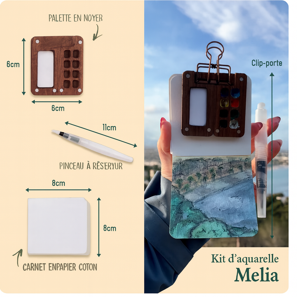 Melia™ - Mini Kit d'aquarelle